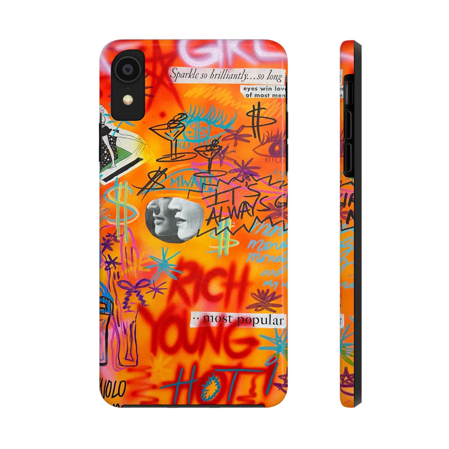 "young, rich, hot!" airbrush iPhone case