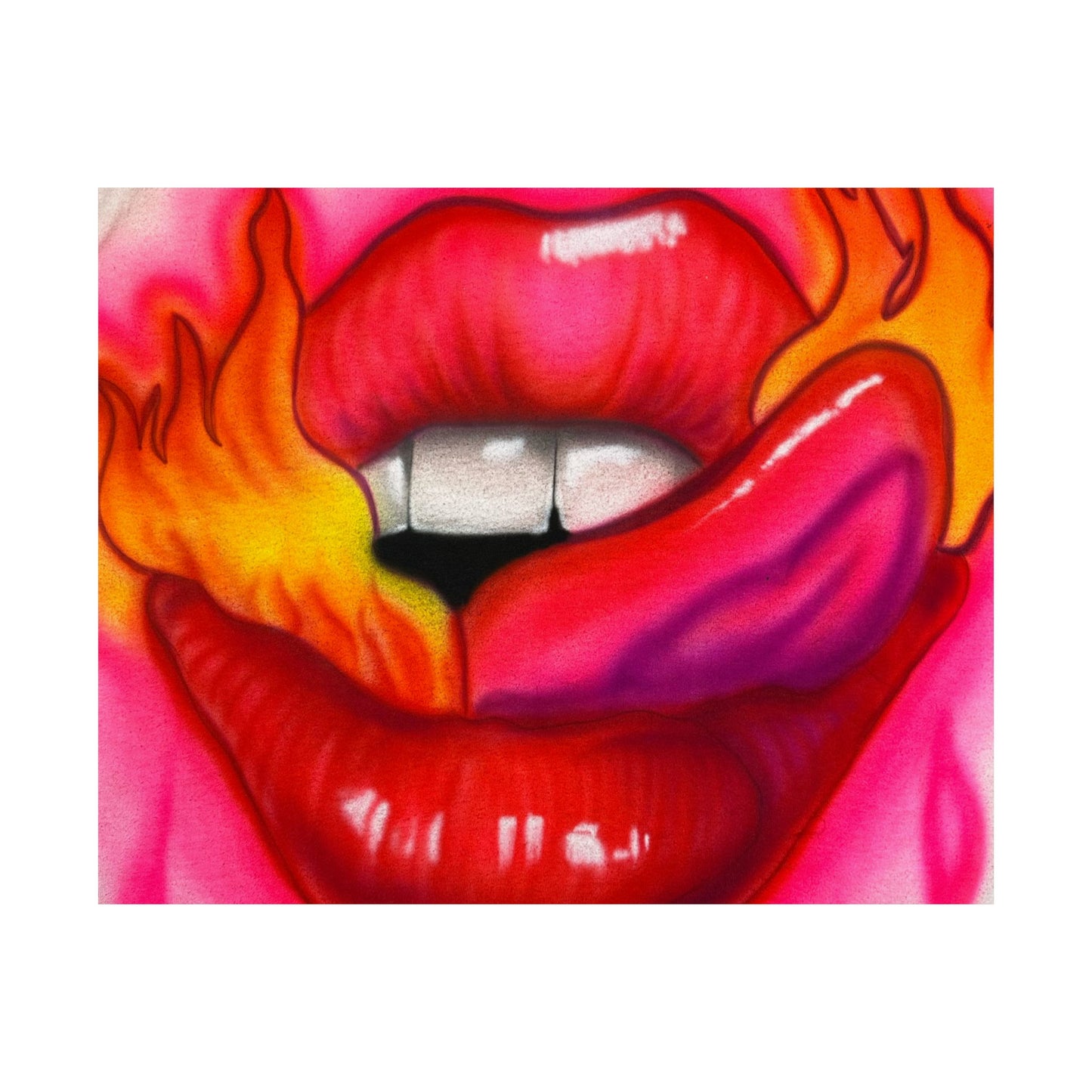 "flaming lips pt. 2" airbrush horizontal print