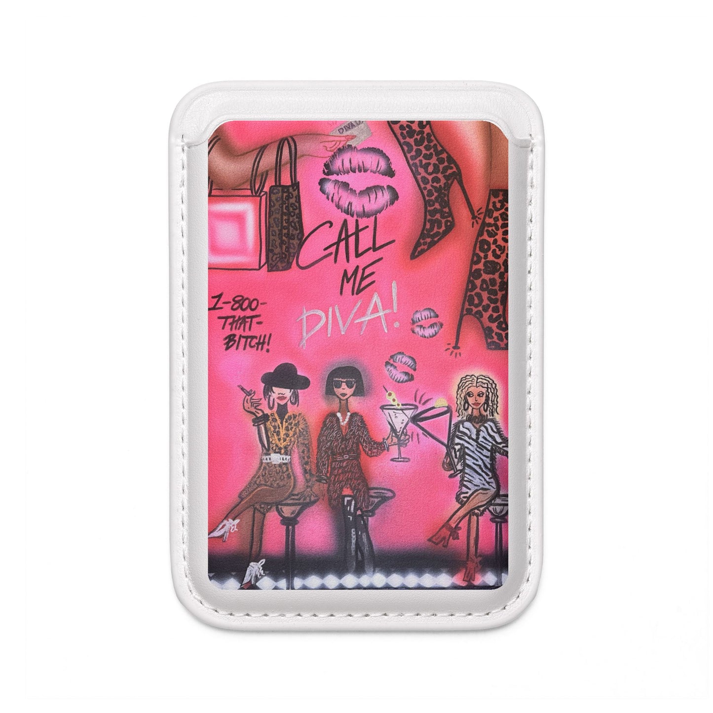 "party diva" airbrush vegan wallet (Magsafe® Compatible)