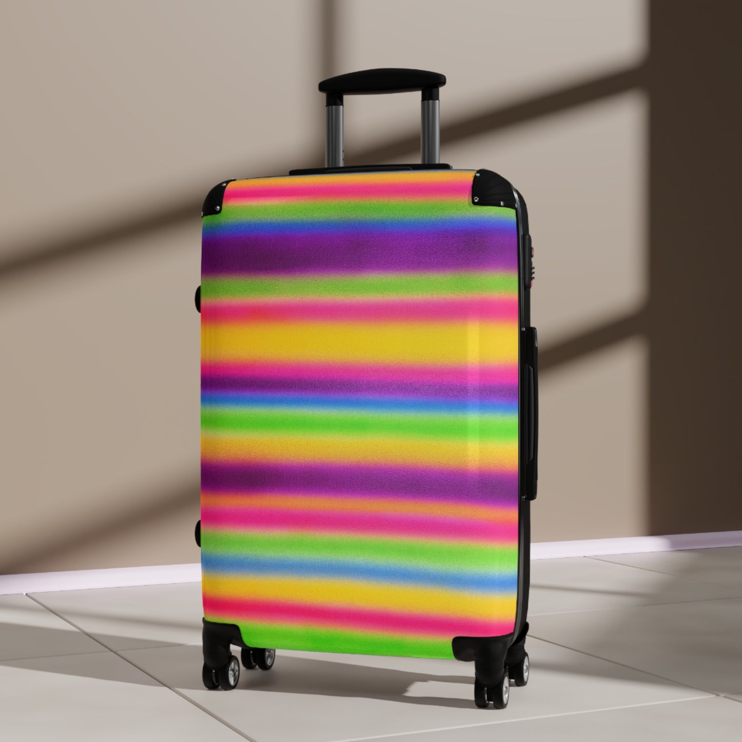 "colorful stripes" airbrush suitcase