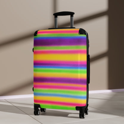 "colorful stripes" airbrush suitcase