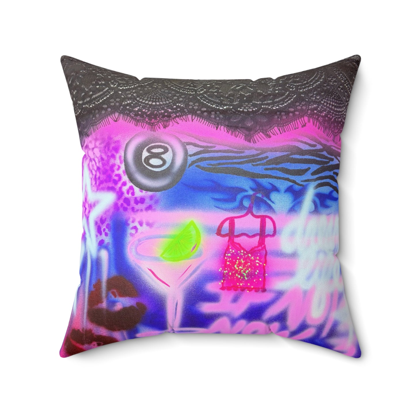 "dream life" airbrush pillow