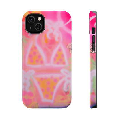 MagSafe "yellow polka dot bikini" airbrush iPhone case