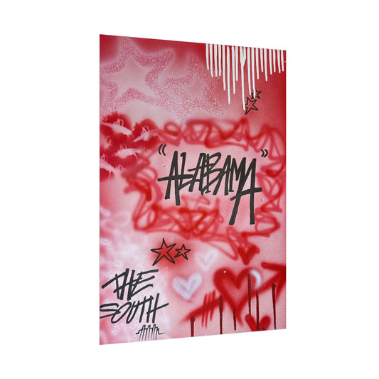 "alabama" airbrush rolled print