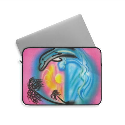 "dolphin love" airbrush laptop sleeve