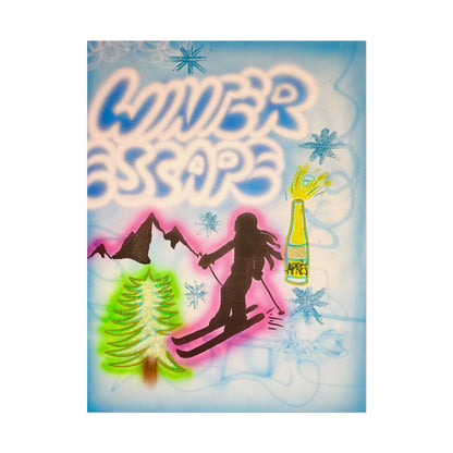 "winter escape" airbrush rolled print