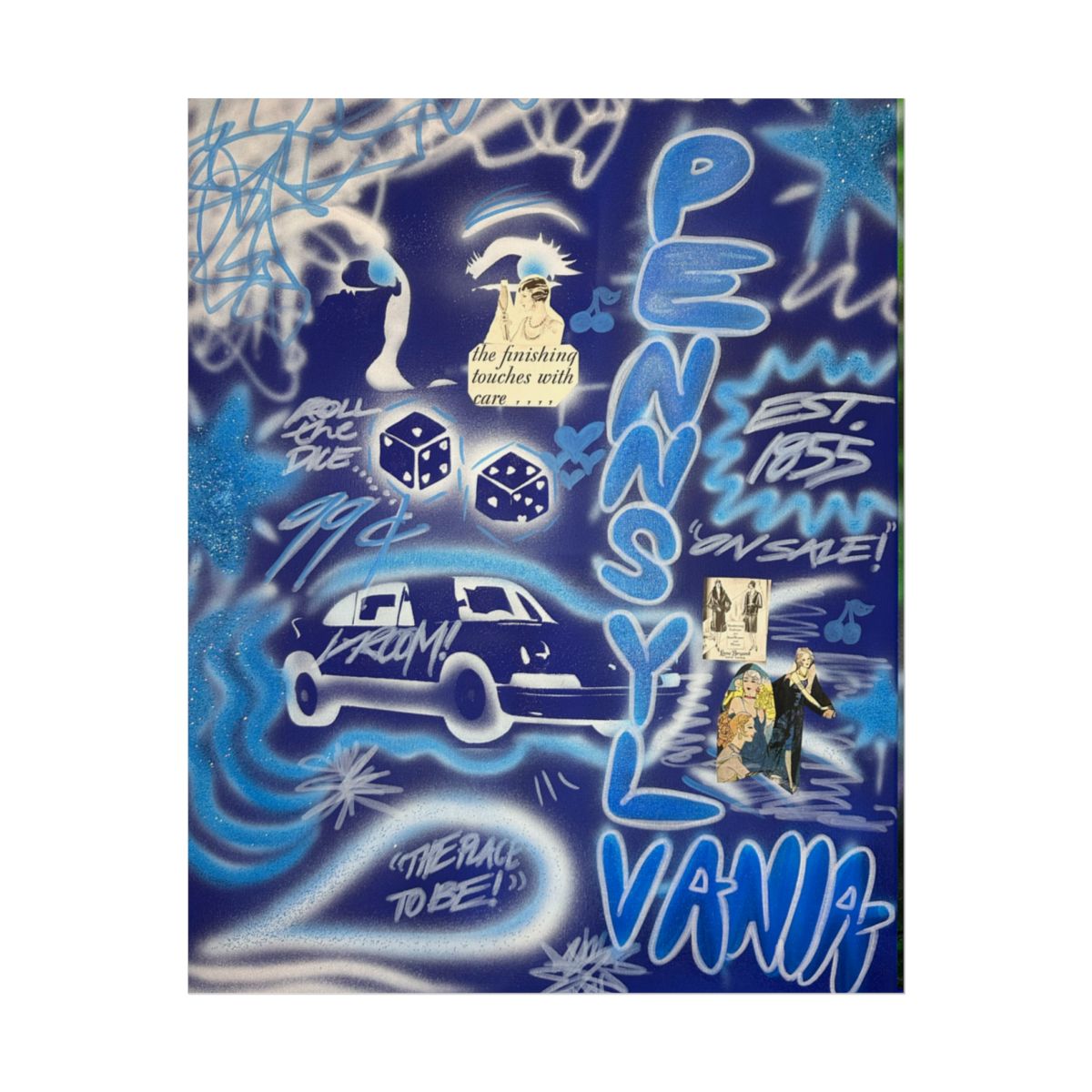 "state college, pa" airbrush rolled print