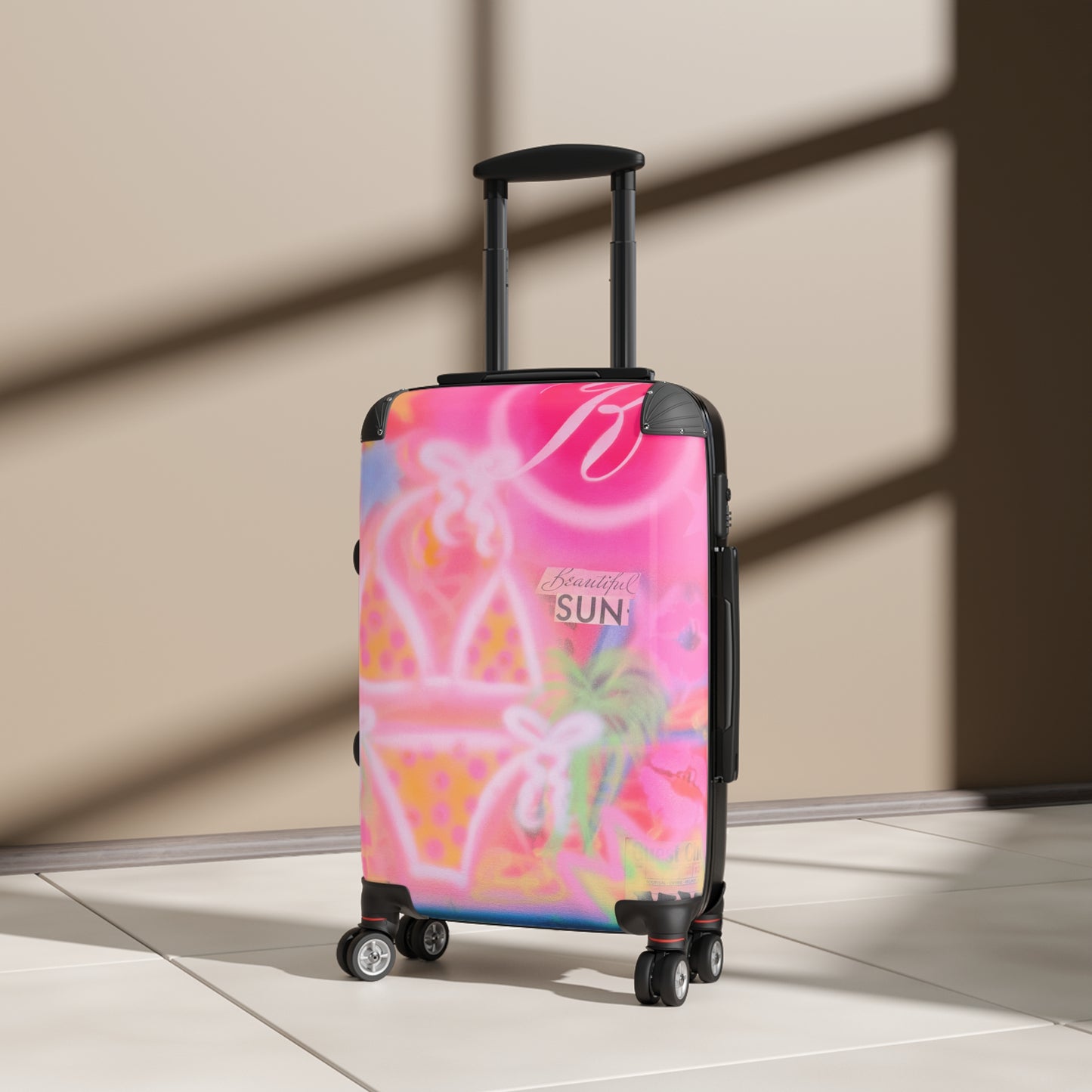 "santa monica strawberry" airbrush suitcase