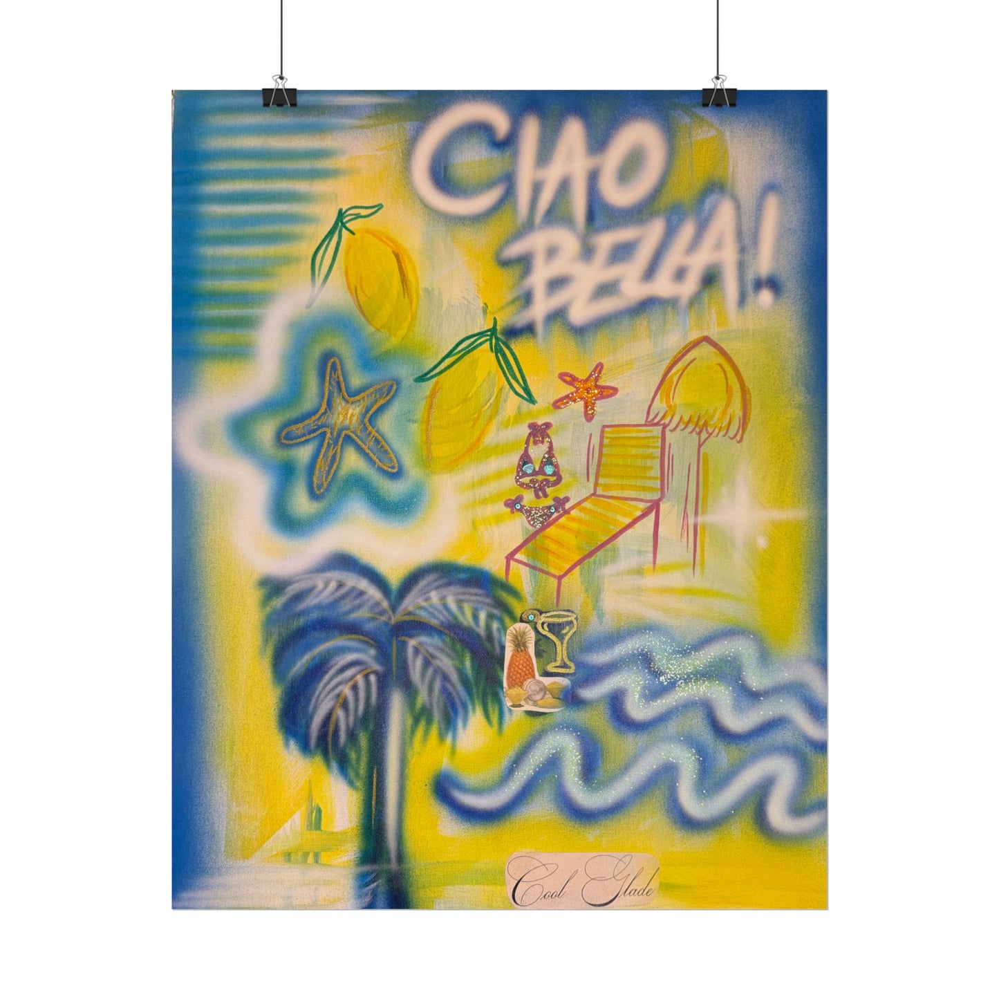 "ciao bella" airbrush rolled print