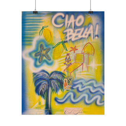 "ciao bella" airbrush rolled print