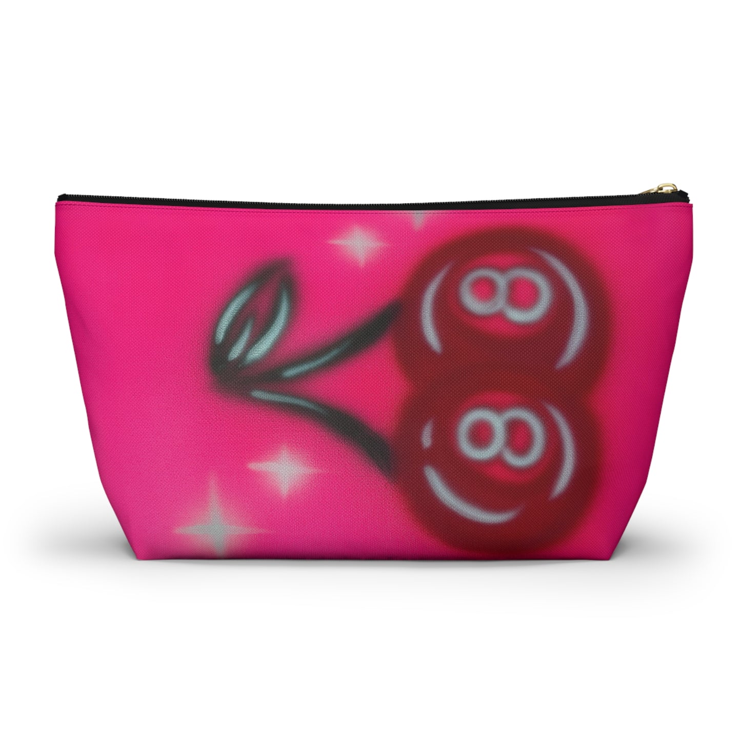 "cherry 8ball" airbrush makeup pouch