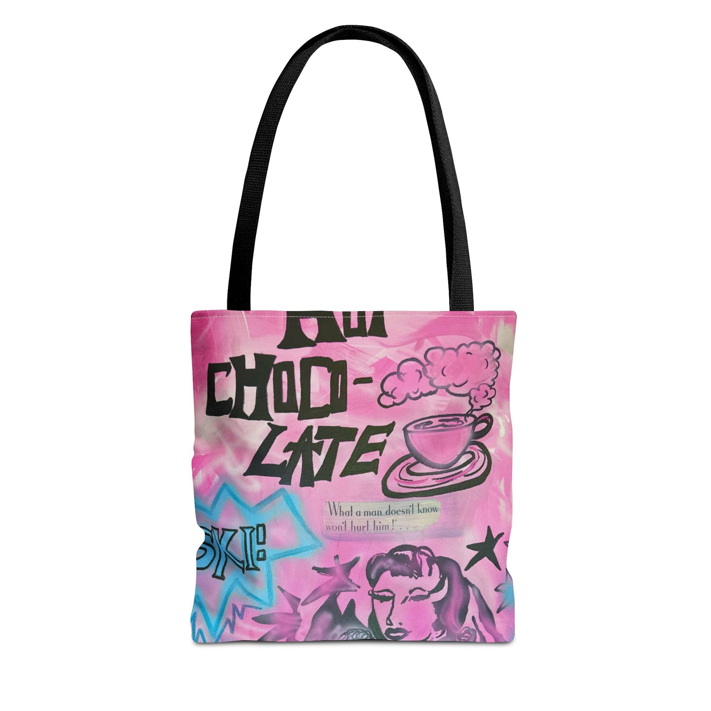 "avant le ski" airbrush tote bag