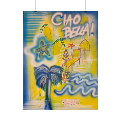 "ciao bella" airbrush rolled print