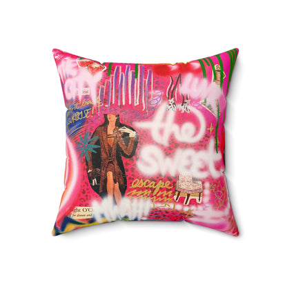 "sweet escape" airbrush pillow