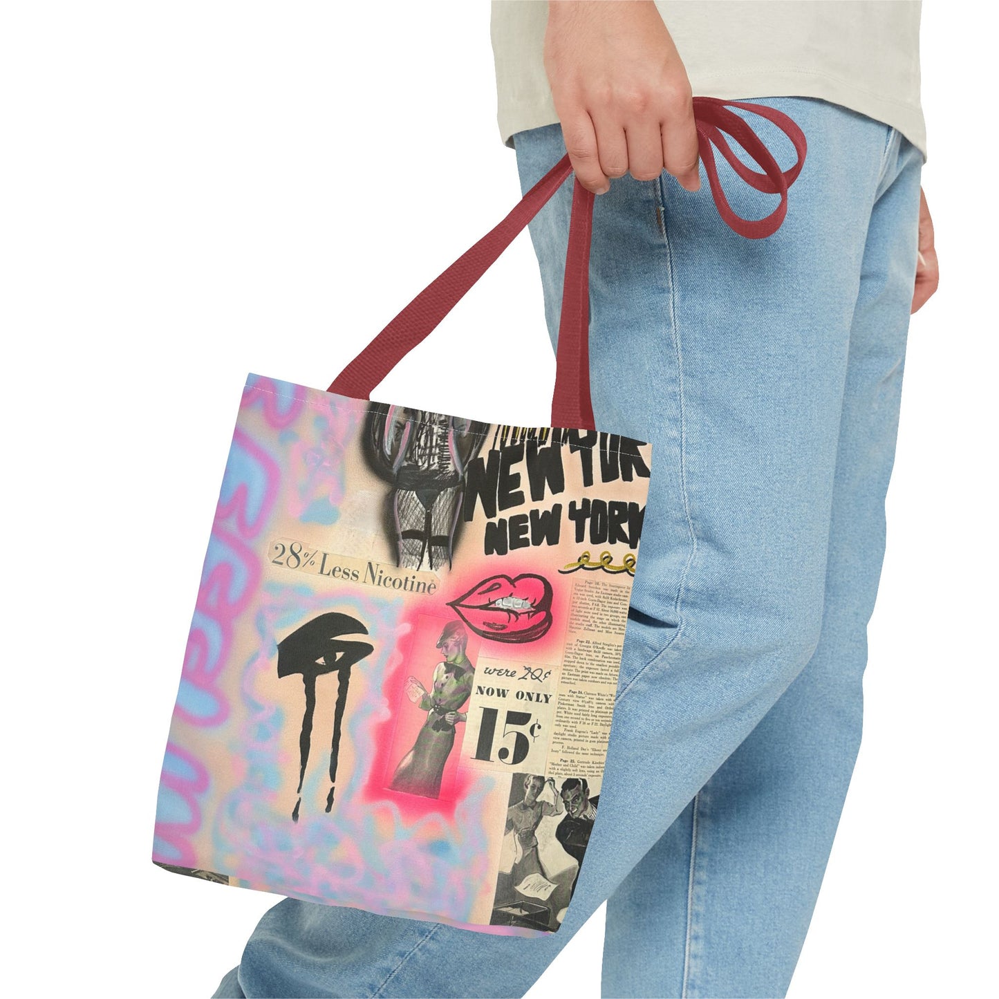 "new york, new york" airbrush tote bag