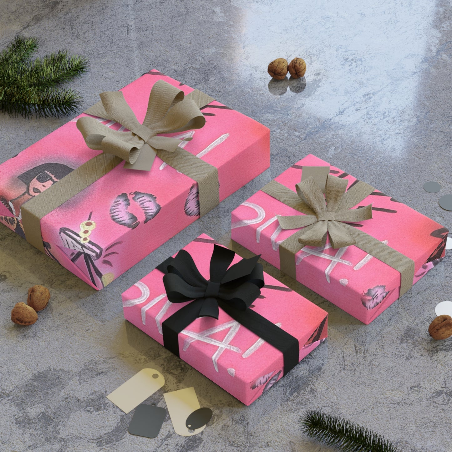 "party diva" airbrush wrapping paper