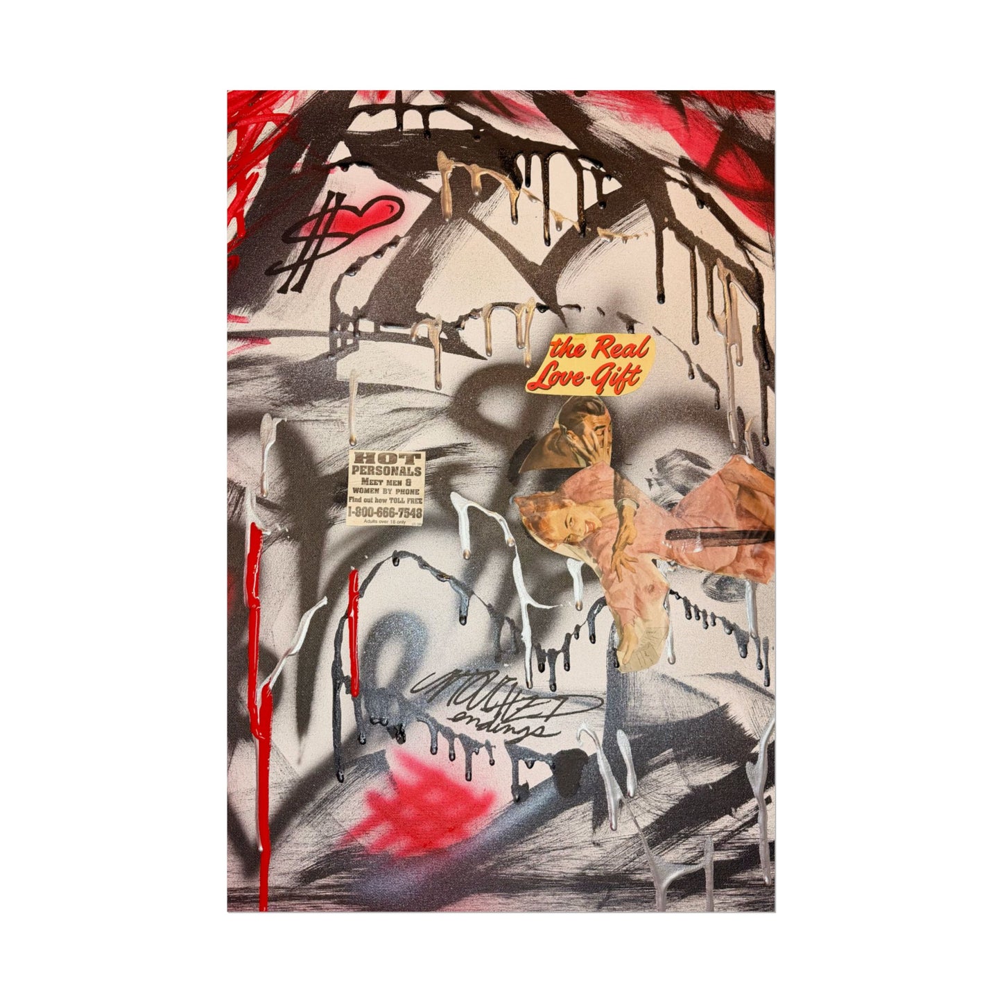 "real love" airbrush rolled print
