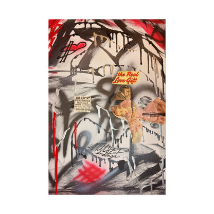 "real love" airbrush rolled print
