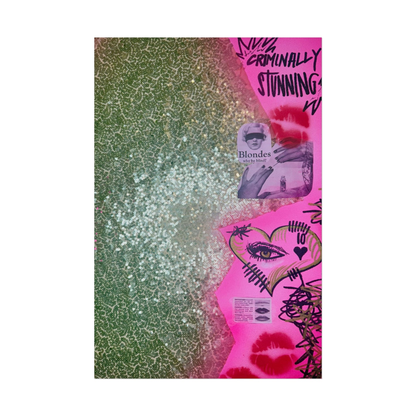 "glitter gloss" airbrush rolled print