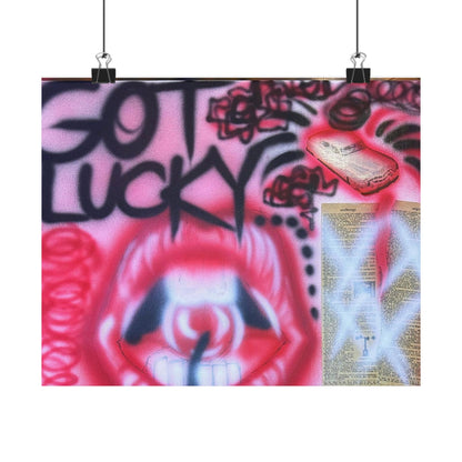 "be happy go lucky" airbrush horizontal print