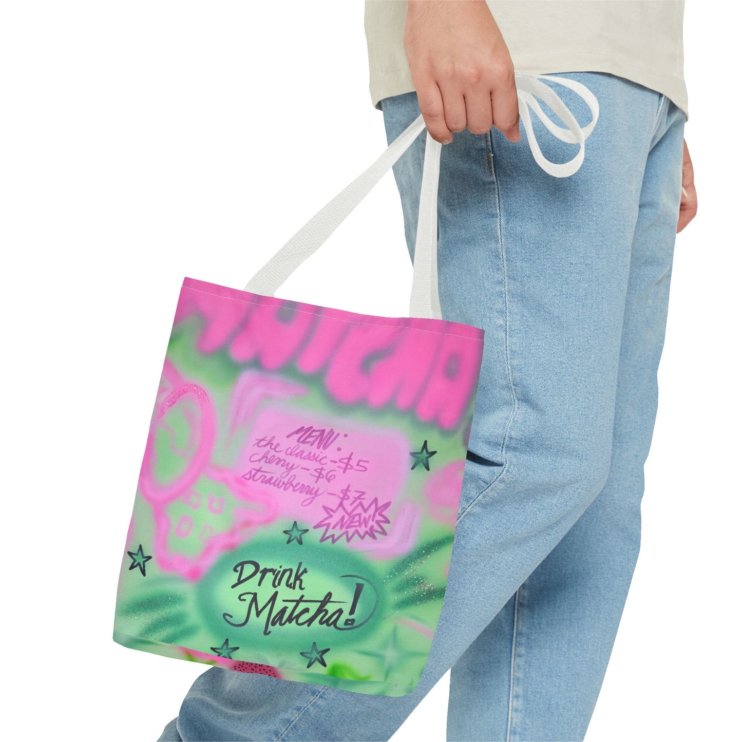 "matcha" airbrush tote bag