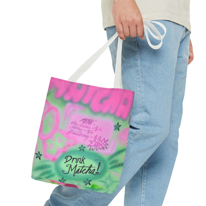 "matcha" airbrush tote bag