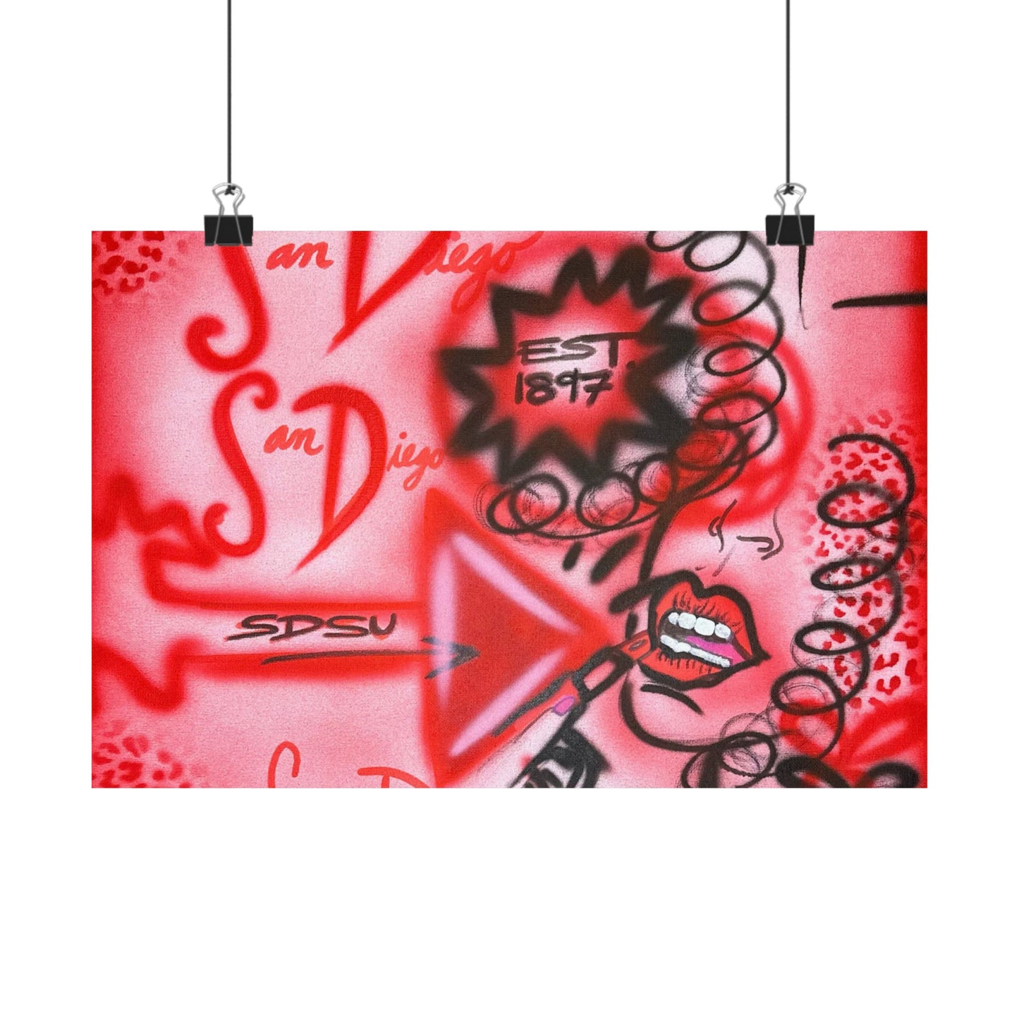"san diego" airbrush horizontal print