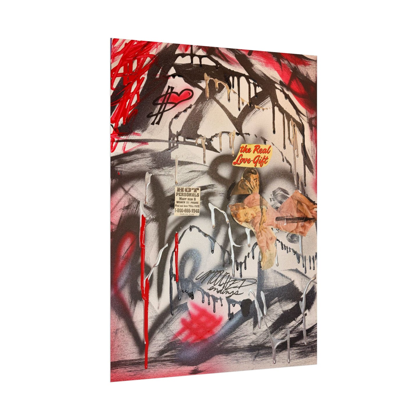 "real love" airbrush rolled print