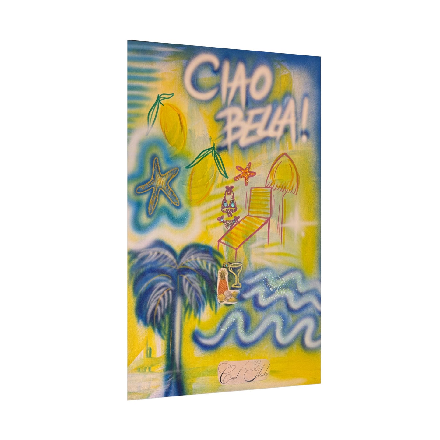 "ciao bella" airbrush rolled print