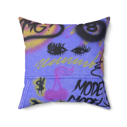 "eye$ on lies" airbrush pillow