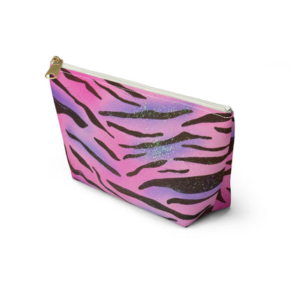 "zebra glitter" airbrush makeup pouch