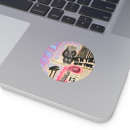 "new york, new york" airbrush vinyl sticker