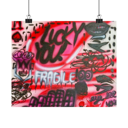 "lucky you!" airbrush horizontal print