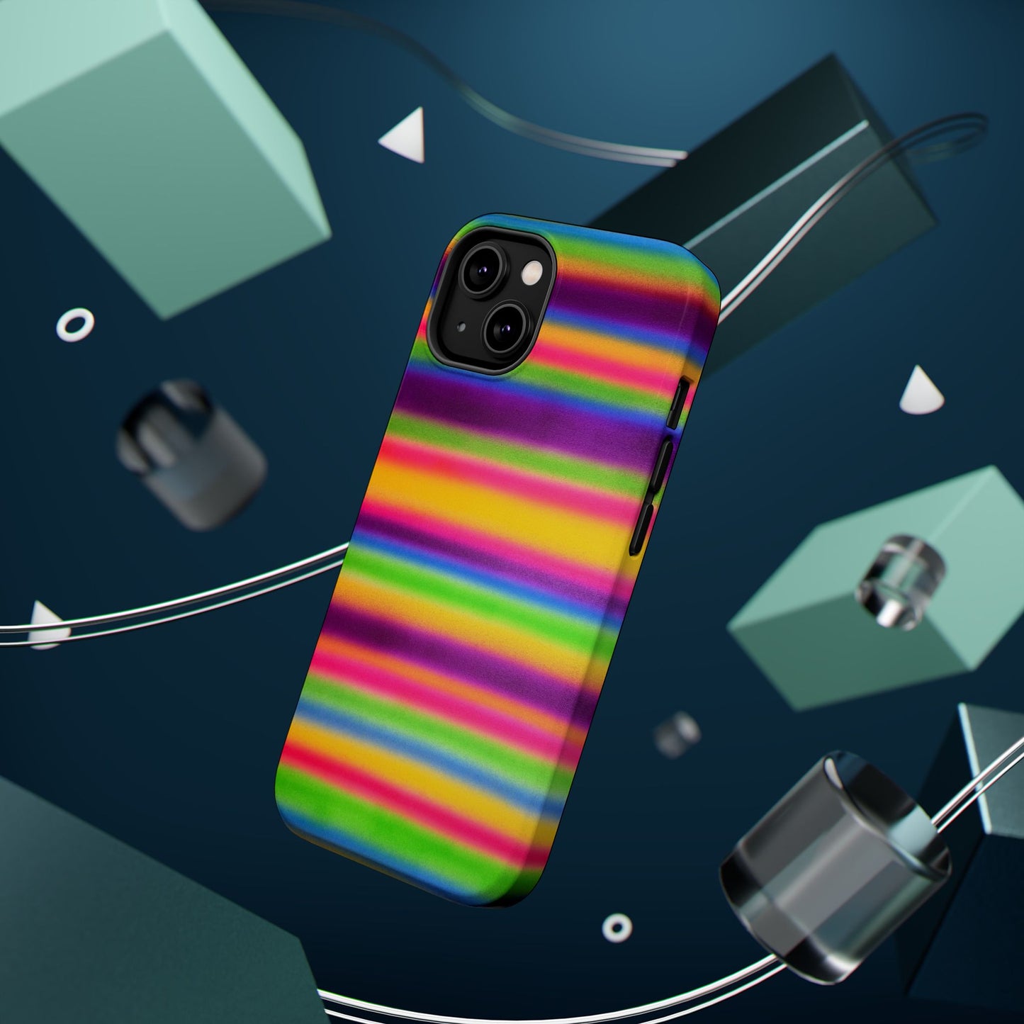 MagSafe "colorful stripes" airbrush iPhone case