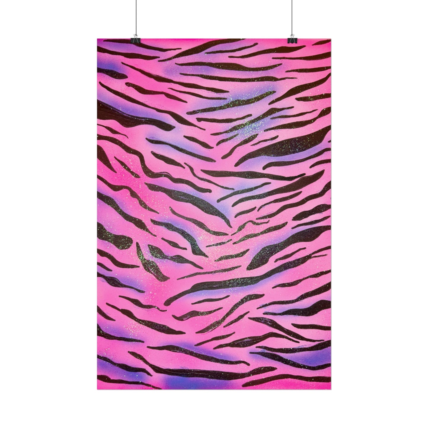 "glitter zebra" airbrush rolled print