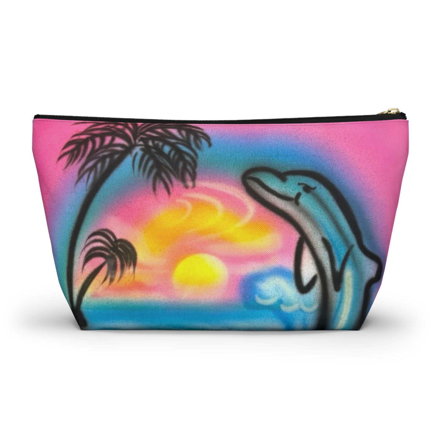 "dolphin love" airbrush makeup pouch