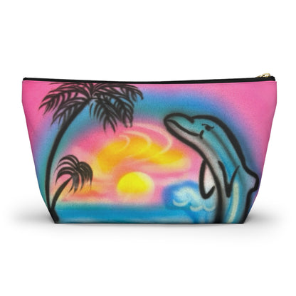 "dolphin love" airbrush makeup pouch