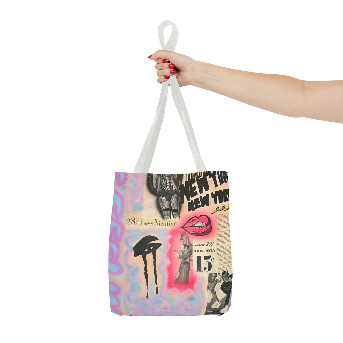 "new york, new york" airbrush tote bag