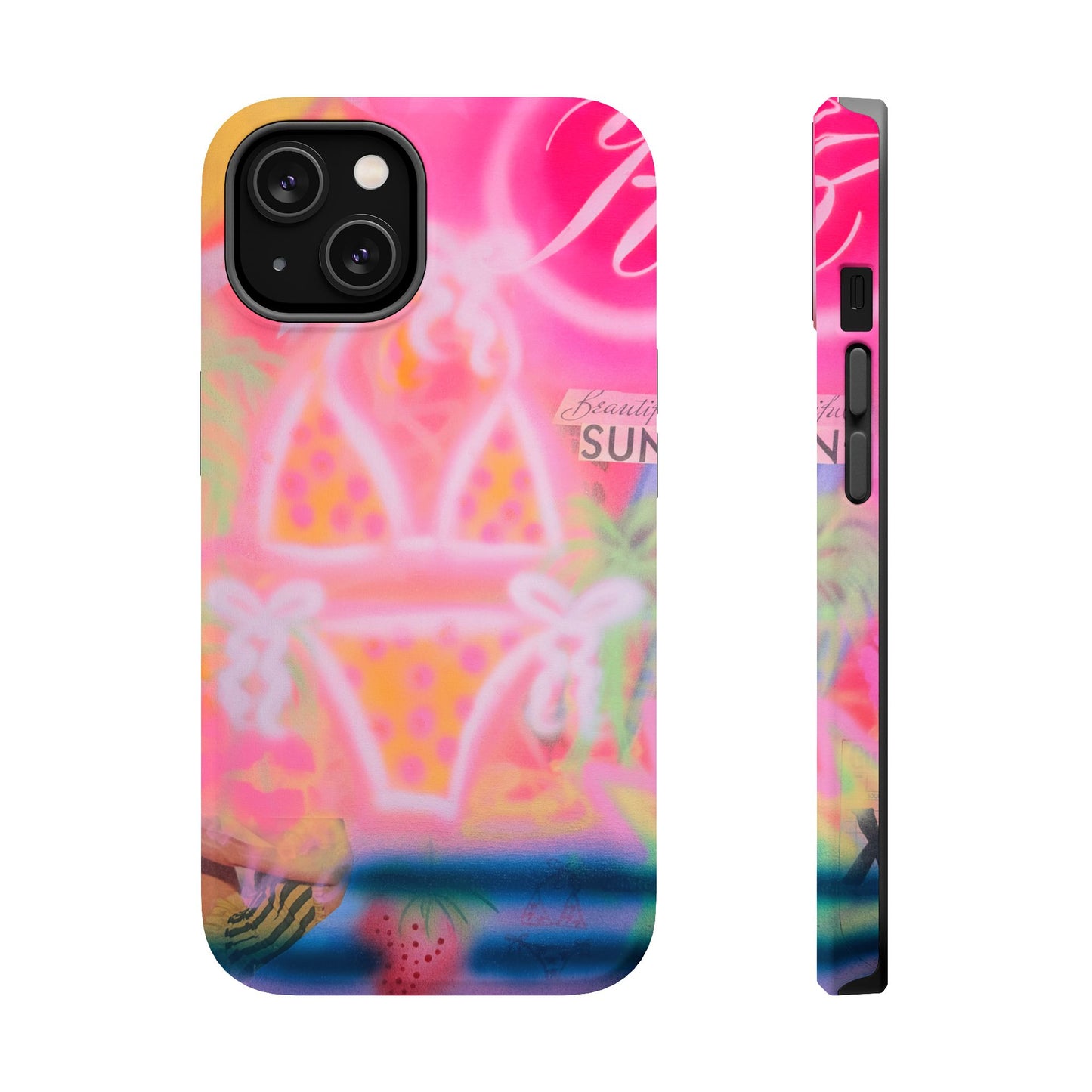 MagSafe "santa monica strawberry" airbrush iPhone case