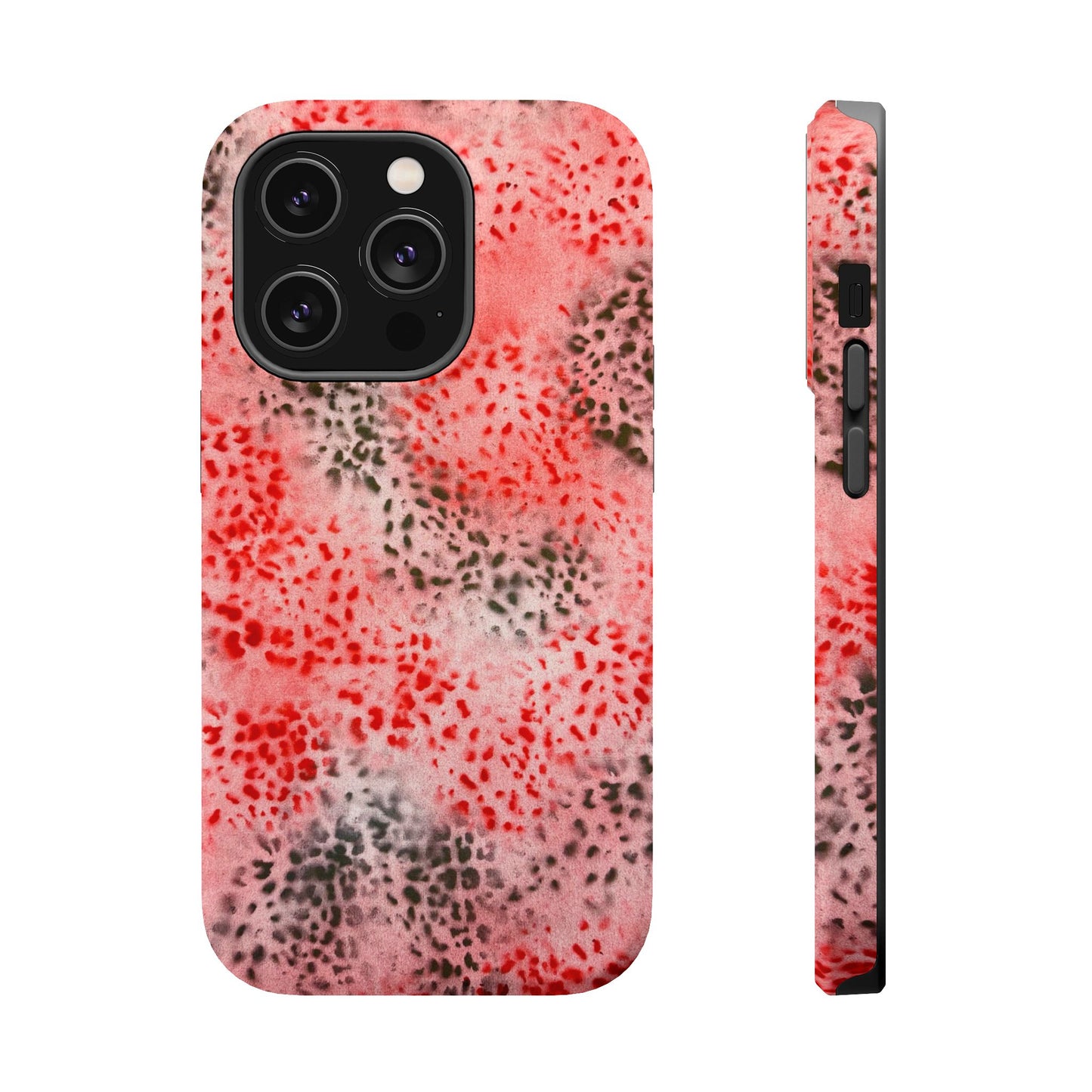 MagSafe "red cheetah" airbrush iPhone case