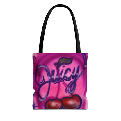 "juicy" airbrush tote bag
