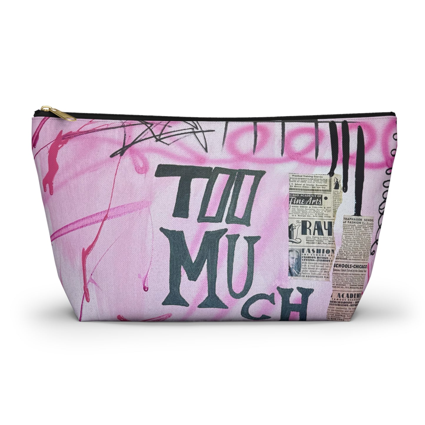 “too much motion" airbrush makeup pouch