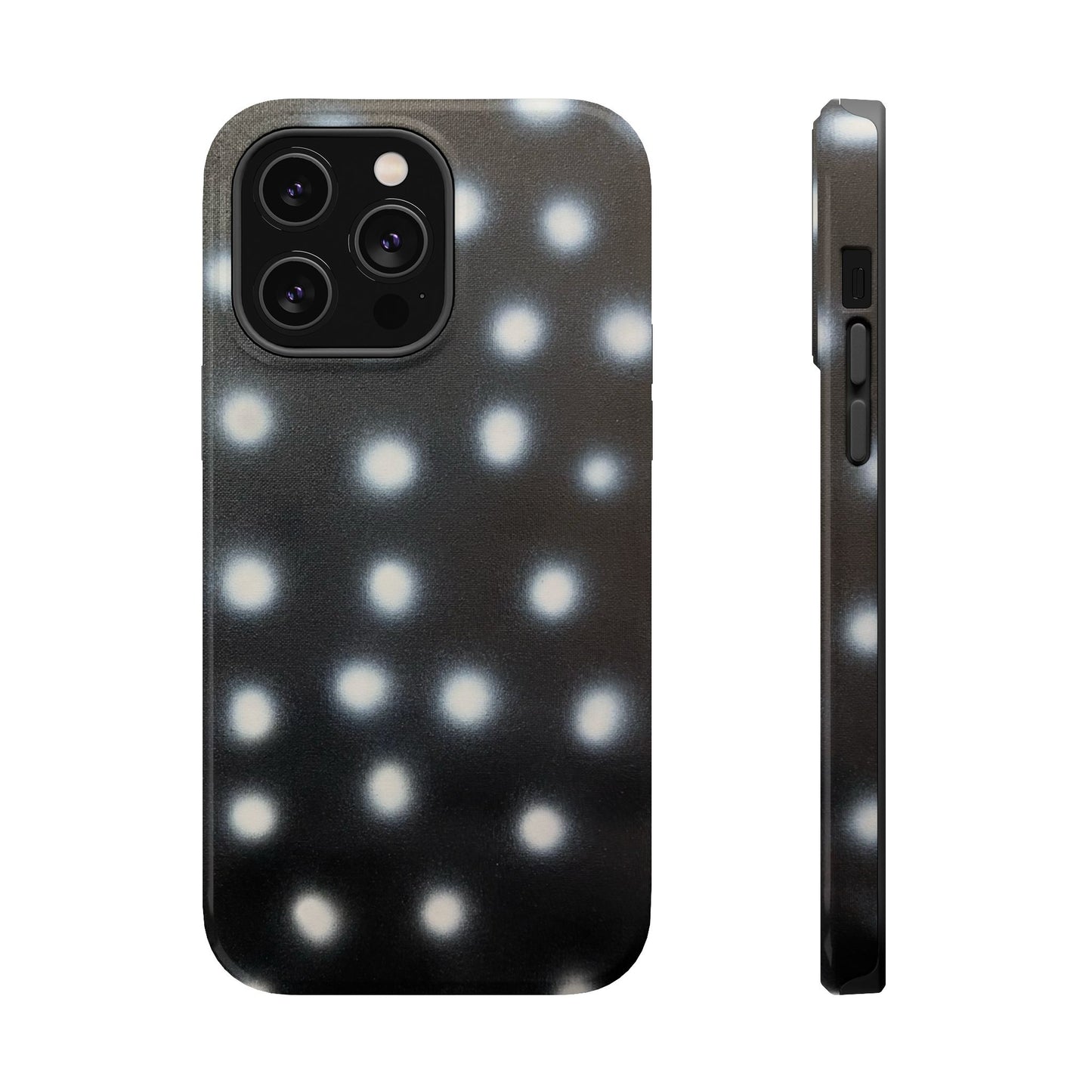 MagSafe "coconut noir polka dot" airbrush iPhone case