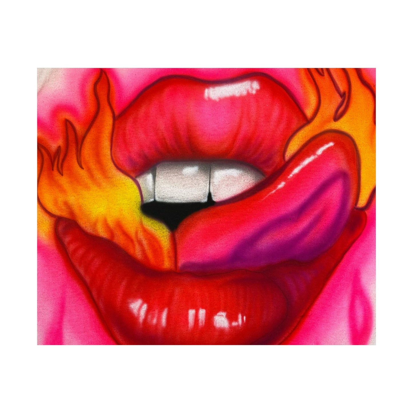 "flaming lips pt. 2" airbrush horizontal print