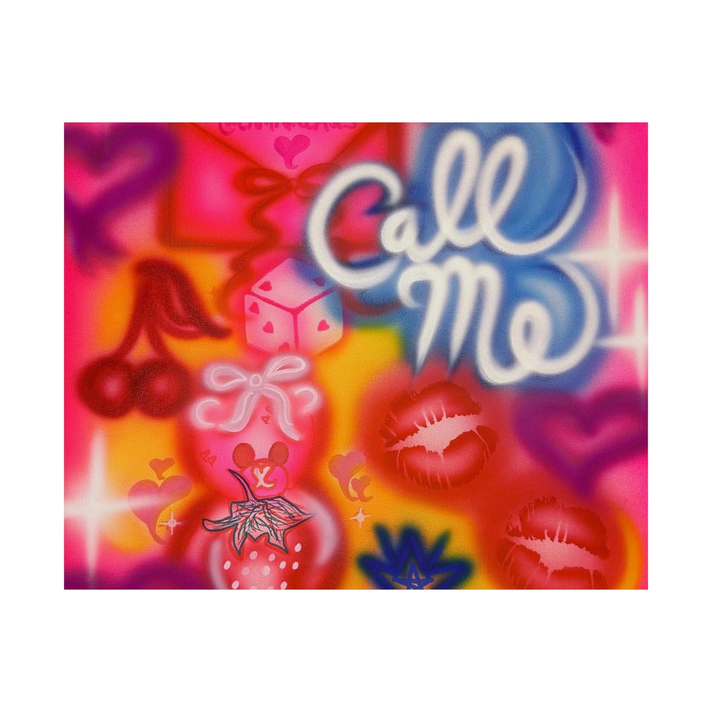 "CALL ME!" airbrush horizontal print