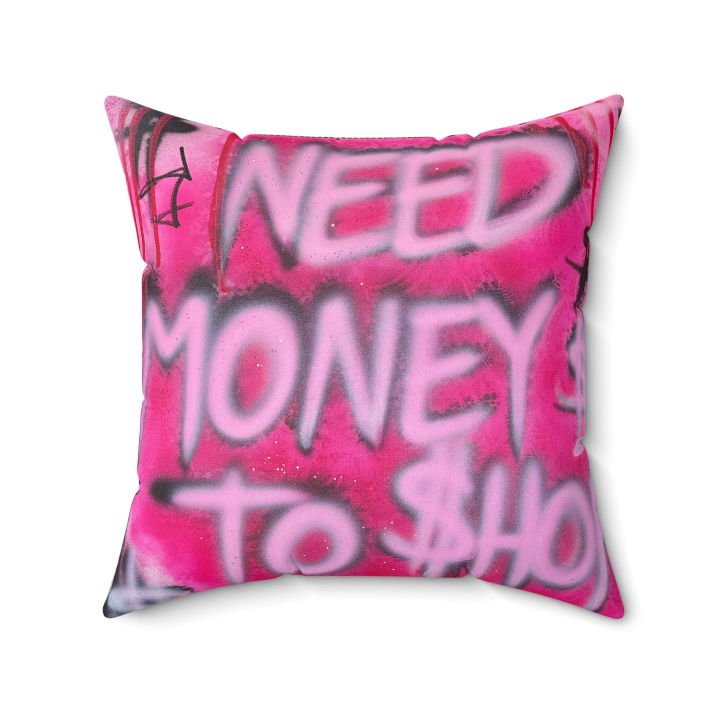 "need $$ to shop" airbrush pillow