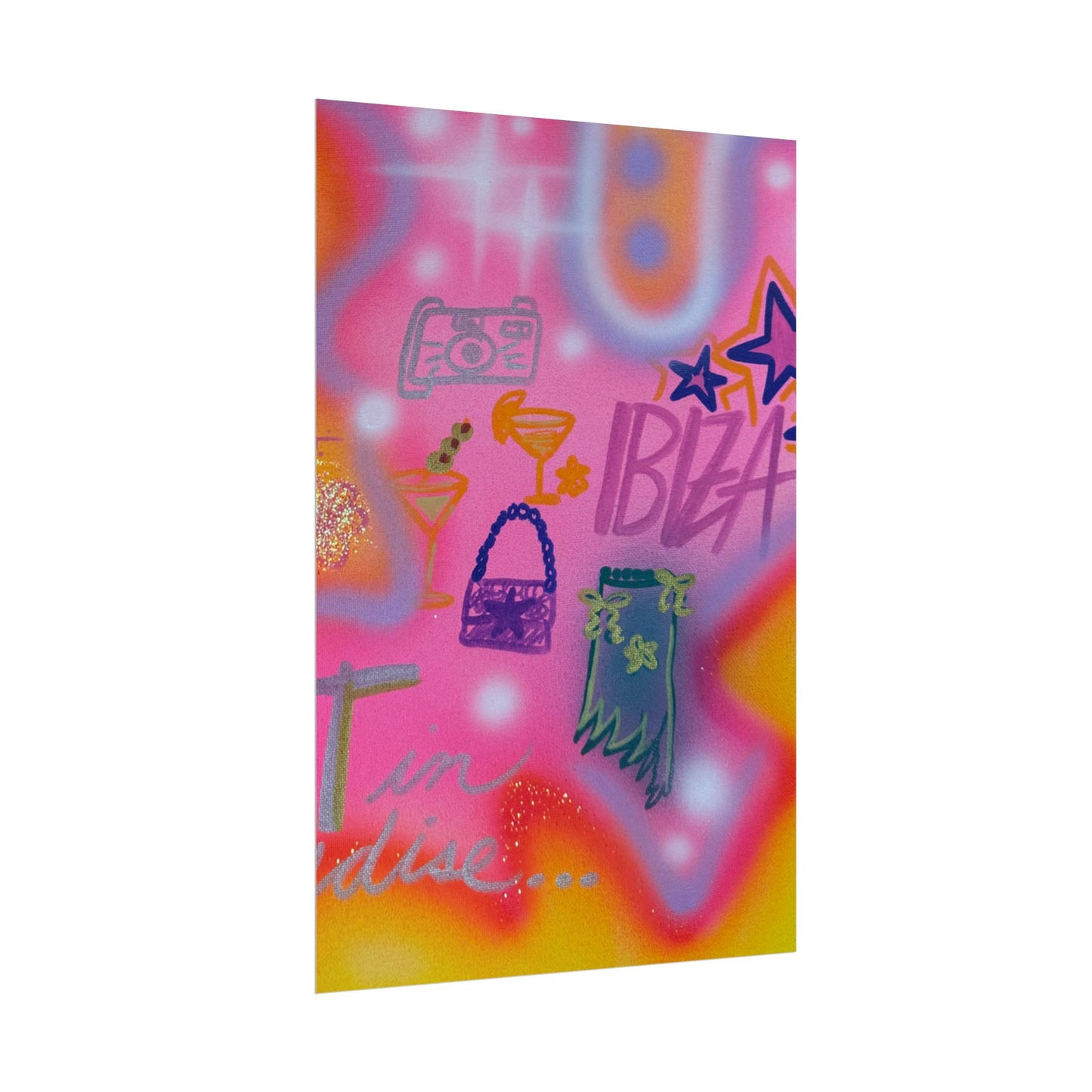 "ibiza" airbrush rolled print