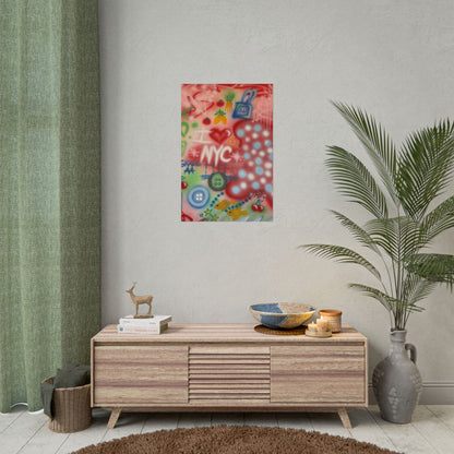 "i <3 NYC" airbrush rolled print