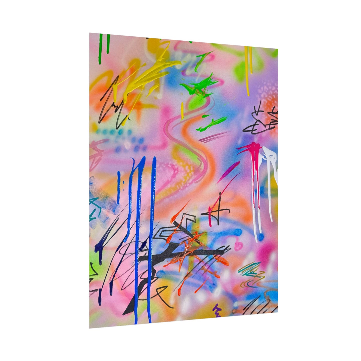 "neon haze" airbrush rolled print