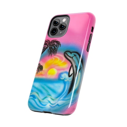 "dolphin love" airbrush iPhone case